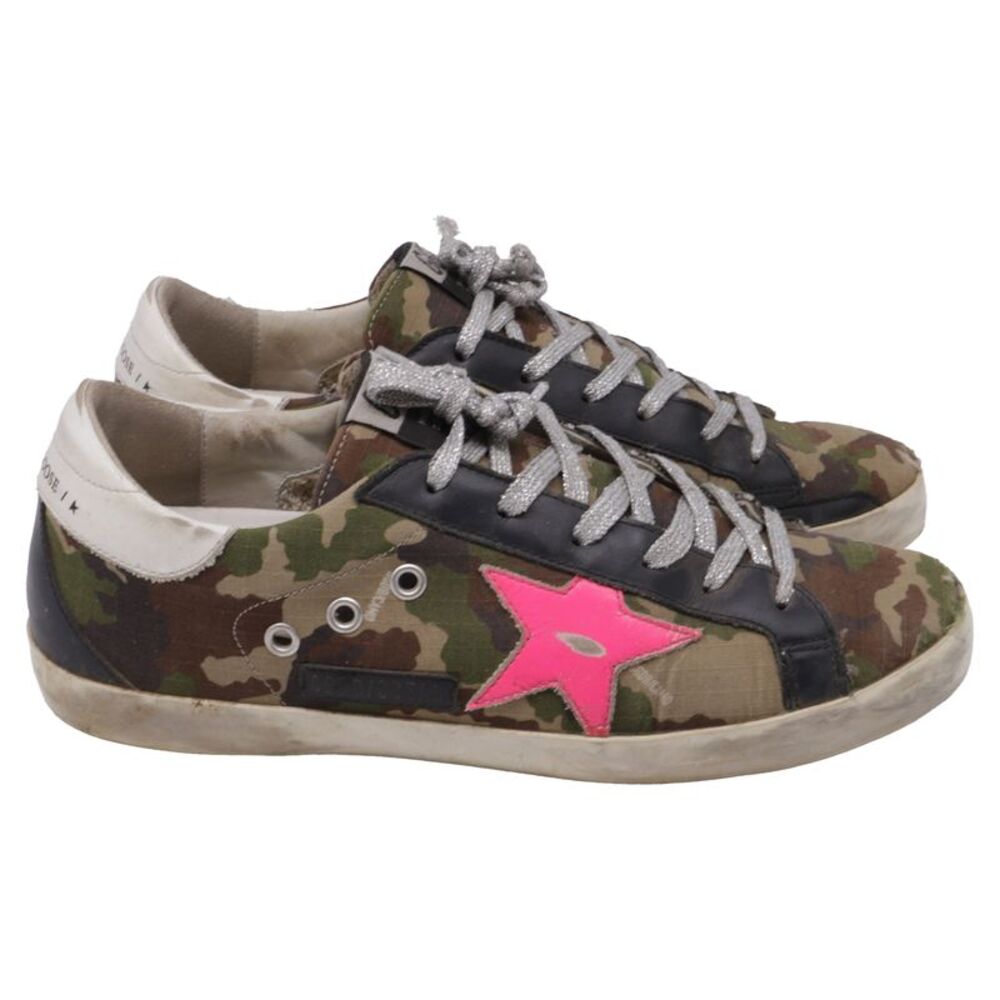 Golden Goose Camouflage Design in Multicolor Canvas
